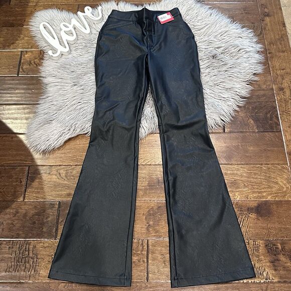 Spanx Pants - Spanx Faux Leather Flare Leg Pull-On Pants in Black Size Small New